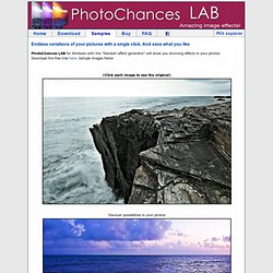 photo effects and image enhancement software. Sample images processed with the program.