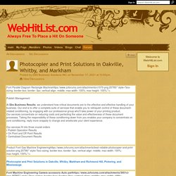 Photocopier and Print Solutions in Oakville, Whitby, and Markham - WebHitList.com