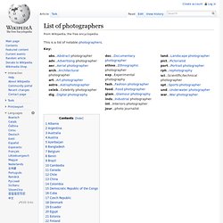 List of photographers