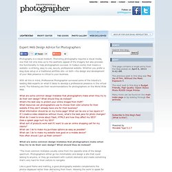 Expert Web Design Advice for Photographers (Professional Photographer Magazine Web Exclusives)