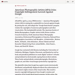 American Photographic Artists (APA) Joins Copyright Infringement Lawsuit Against Google — feedproxy.google
