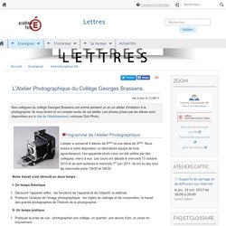 L'Atelier Photographique du Collège Georges Brassens