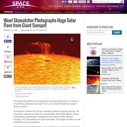 Skywatcher Photographs Huge Solar Flare from Giant Sunspot