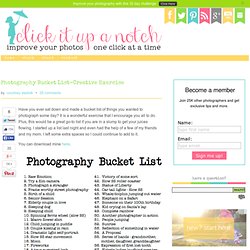 Photography Bucket List