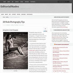 20 Nude Photography Tips