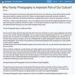 Why Family Photography is Important Part of Our Culture?