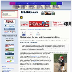 Photography, the Law and Photographers Rights