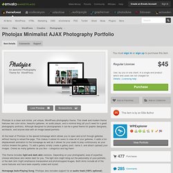 Photojax Minimalist AJAX Photography Portfolio