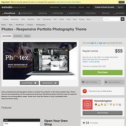 Photex - Responsive Portfolio Photography Theme