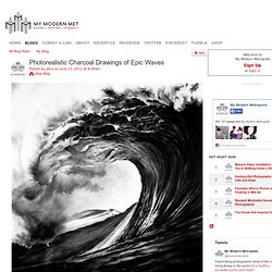 Photorealistic Charcoal Drawings of Epic Waves