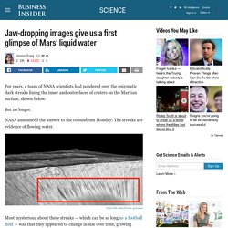 Photos of water on Mars