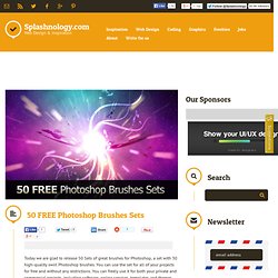 50 FREE Photoshop Brushes Sets / Freebies / SPLASHnology - Web D