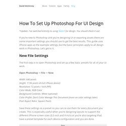 How To Set Up Photoshop For UI Design — David McKinney