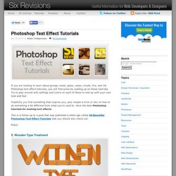 Photoshop Text Effect Tutorials