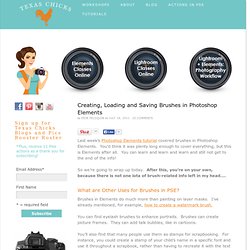 Photoshop Elements Tutorial: Brushes – Find, Create, Load and Save