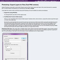 Photoshop: Export Layers to Files (Fast PNG version)