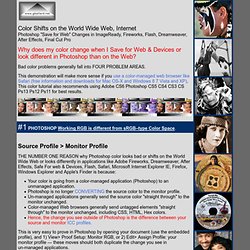 SAVE FOR WEB COLOR SHIFT Photoshop ImageReady Changes on The Internet Bad Color Problems How to Fix