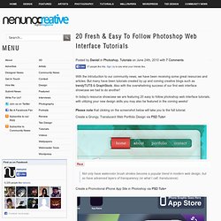 20 Fresh & Easy To Follow Photoshop Web Interface Tutorials