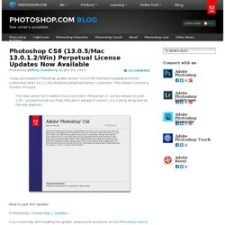 Photoshop CS6 (13.0.5/Mac 13.0.1.2/Win) Perpetual License Updates Now Available