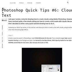 Photoshop Quick Tips #6: Cloudy Text
