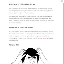 Photoshop's Timeline Rocks