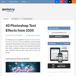 The Best 40 Photoshop Text Effects from 2009