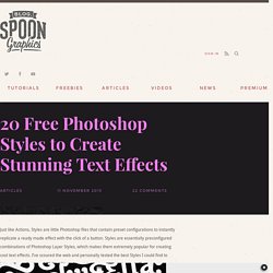 20 Free Photoshop Styles to Create Stunning Text Effects