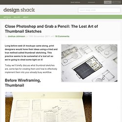 Close Photoshop and Grab a Pencil: The Lost Art of Thumbnail Sketches