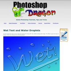 Photoshop Tutorial: Wet Text and Water Droplets
