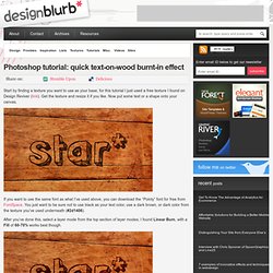 Photoshop tutorial: burnt text on wood effect
