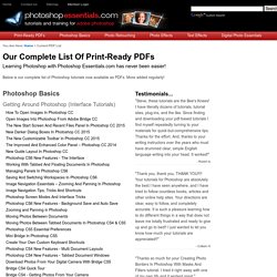 Complete List of Photoshop Tutorials Available As PDFs