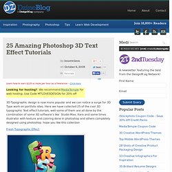 25 Amazing Photoshop 3D Text Effect Tutorials at DzineBlog