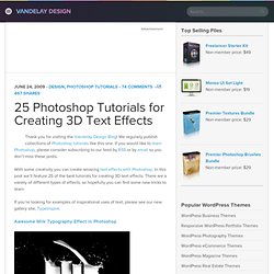 Photoshop 3D Text Effects Tutorials