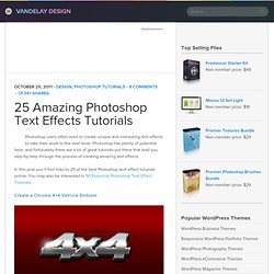 25 Amazing Photoshop Text Effects Tutorials