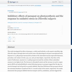 Inhibitory effects of paraquat on photosynthesis and the response to oxidative stress in Chlorella vulgaris