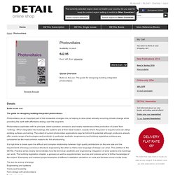 Photovoltaics - DETAIL Practice - Books