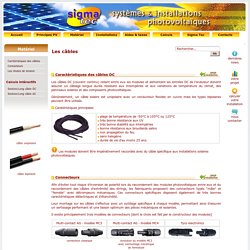 SIGMA TEC Photovoltaïque - Les câbles et les chûtes de tension -