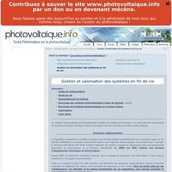Recyclage des installations solaires photovoltaique