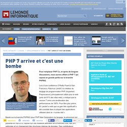 PHP 7 arrive et c'est une bombe