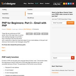 PHP for Beginners: Part 3 – Email with PHP