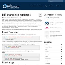 PHP crear un sitio multilingue