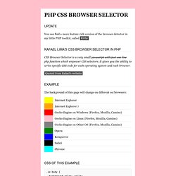 PHP CSS Browser Selector