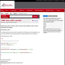 PHP Date add 1 month