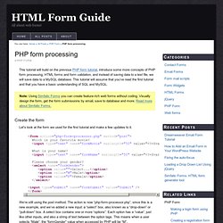 PHP form processing