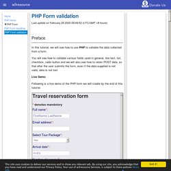 PHP Form validation - w3resource