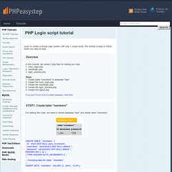 PHP Login script tutorial