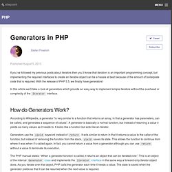 Generators in PHP