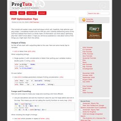 PHP Optimization Tips