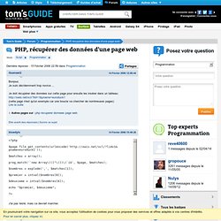 PHP, récupérer des données d'une page web
