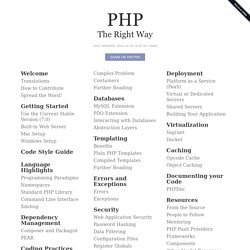 PHP: The Right Way